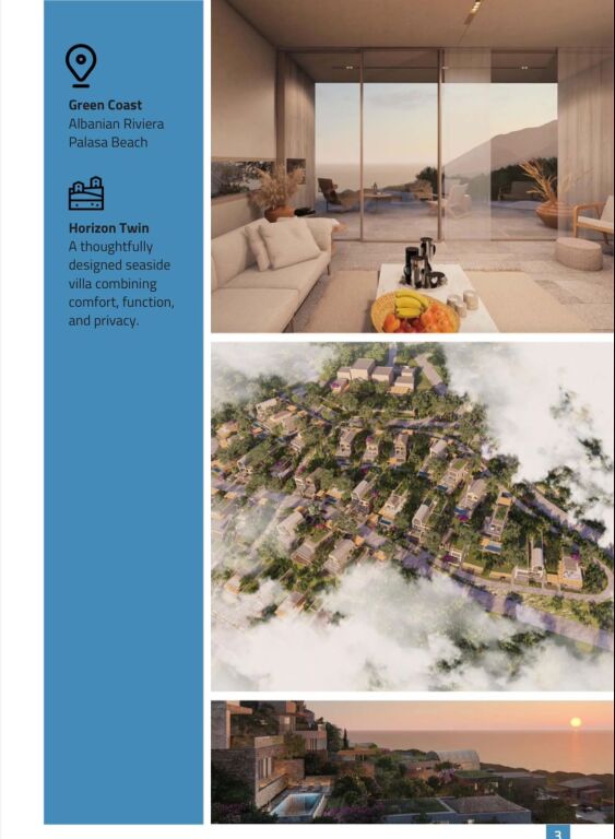 🏡 SHITET VILË NË GREEN COAST – PALASË  🌊 Horizon Twin Villa – G13-5