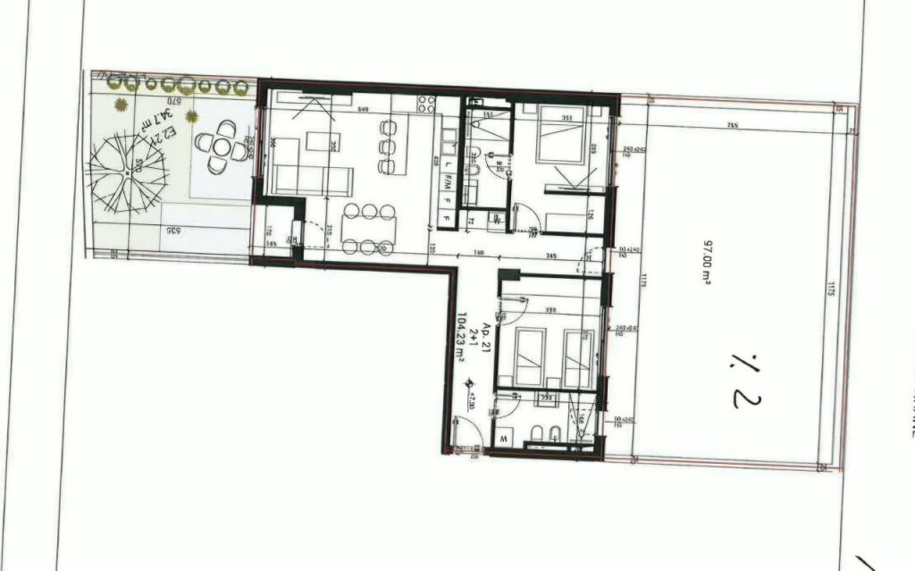 Shitet apartament 2+1+2+Verande+Oborr tek Park Houses Residence , Mjull-Bathore , Teg , Lunder , Farke .