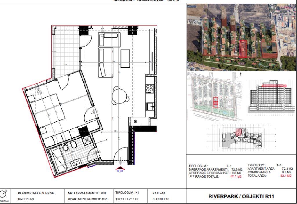 Shitet, Apartament 1+1 River Park Residence, Unaza e Re.