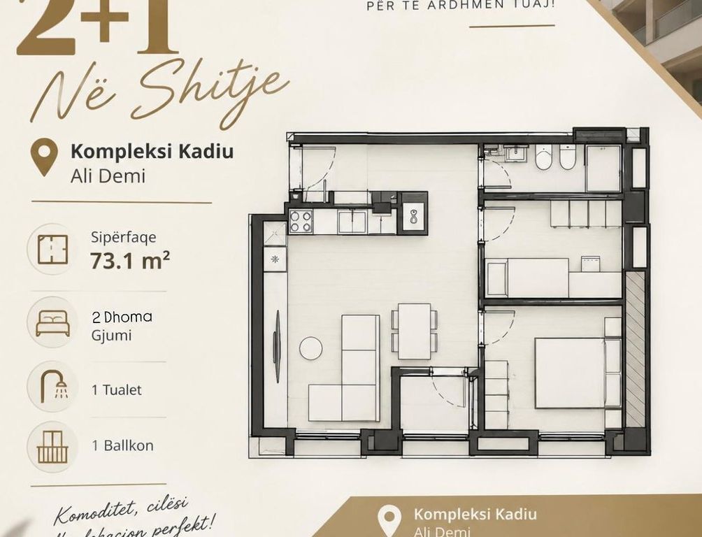 photos 🏡 APARTMENT FOR SALE 2+1 | KADIU COMPLEX – ALI DEMI, TIRANA 134,000 € 12,060,000 Lekë