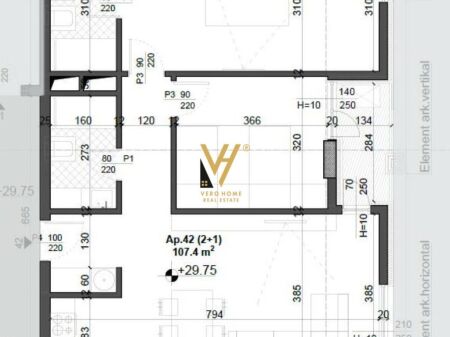 FOR SALE APARTMENT 2+1+2 AT AVIATION FIELD 168,000 EURO