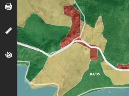 IN VENDITA: 🟤 Terreno a Vigneto a Kashar (Vicino al Lago di Kusi / Kashar) Superficie: 7.400 m² (Terreno Giallo) Vista Fantastica 