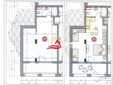 1+1 apartment with veranda for sale in Dhermi, near Drymades Inn (ID 4111784)