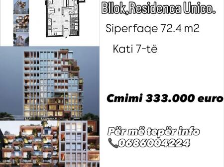 Appartamento 1+1 in vendita nel cuore di Blloku, Residenca Unico.