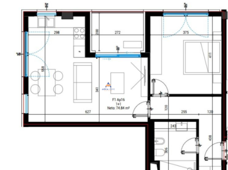 APARTMENT 1+1+BALCONY FOR SALE “SQUARE VILLAGE, DRIMADHE” 264,930 EURO.