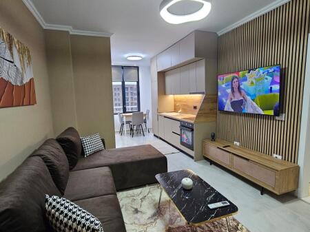 Apartment 1+1 for rent  5 Maji, Tirana  Floor: 8 (building with elevator)  Furnished  Price: 50,000 lek per month