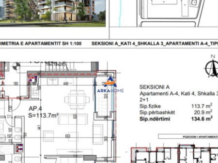 SHITET APARTAMENT 2+1+BALLKON "VLORË, LUNGO MARE" 390.340 EURO