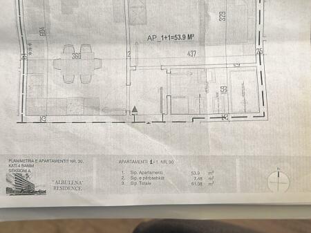Appartamento 1+1 in vendita, Paskuqan presso Albulena Residence, Pronto per abitare, con un prezzo di 73.000€