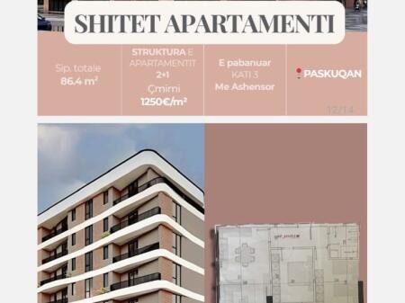 Vendesi appartamenti 2+1 a Paskuqan