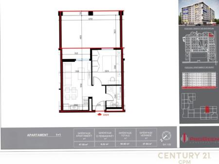 Appartamento 1+1 nel Centro Commerciale QTU, Tirana – In Vendita – 80.000€ | 83,68 m²