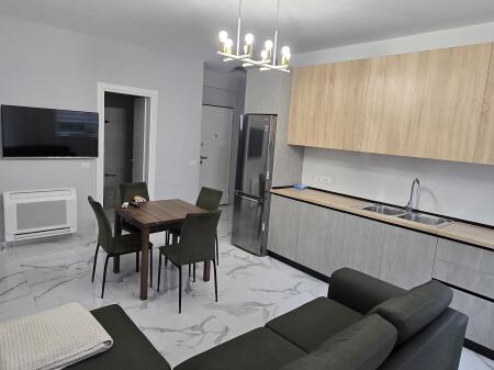 Apartment 2+1 for rent  Complex “FZ Construction – Green Terrace”  Dry Lake, Hamdi Sina Street  3rd residential floor  Area: 82 m²  The apartment is fully furnished, with modern furniture and new kitchen appliances, built in 2024, with a fantastic view of the hills and Mount Dajti.   Rent: 60,000 lek / month or 630 €