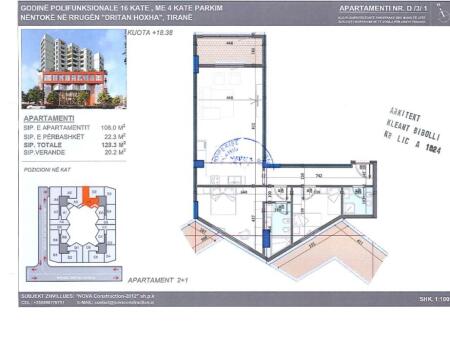  OPPORTUNITY- APARTMENT 2+1+2 + VERANDA FOR SALE – DRITAN HOXHA STREET!
