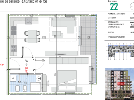 Appartamento 1+1 Kamez (Rotonda Bathores)