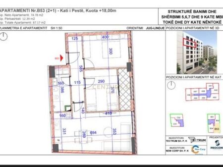 2+1 apartment for sale Jordan Misja street 170,000 € Total area  87m2
