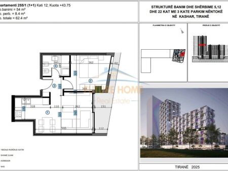 In vendita, Appartamento 1+1, Nuovo Anello, Tirana.