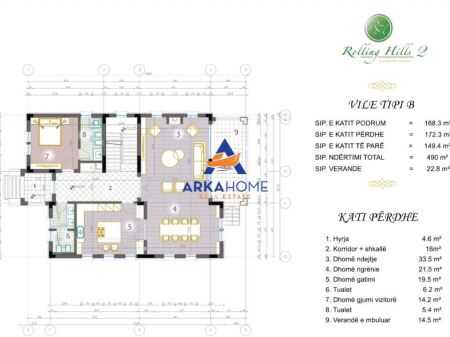 VILLA 3 PIANI IN VENDITA "RROLLING HILLS 2" 1.600.000 EURO