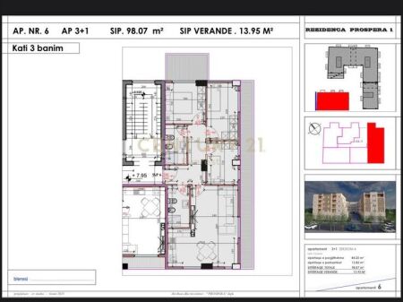 VENDESI APPARTAMENTO 3+1+VERANDA A KODRA E LIQENIT A PASKUQAN