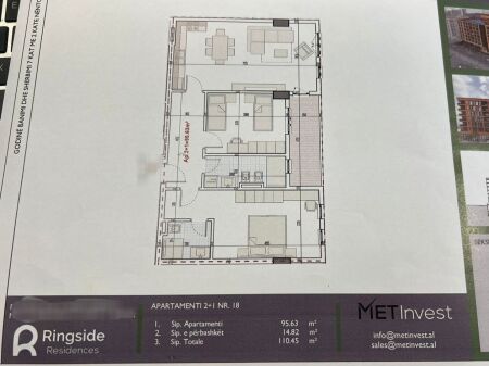 Shitet Apartament 2+1 në Paskuqan – te Ringside Residences