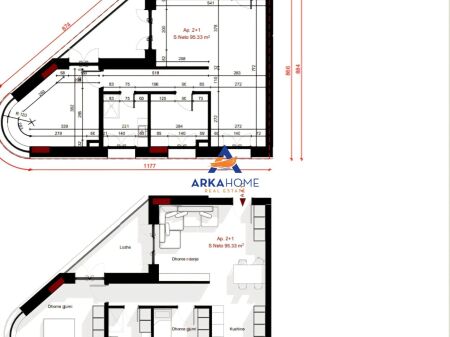 APARTAMENT PER SHITJE 2+1+BALLKON " GEGA OIL , PASKUQAN " 159.796 EURO (1400 EURO/M2)