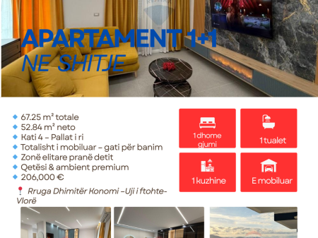 Apartment 1+1 for Sale, Cold Water, Vlore