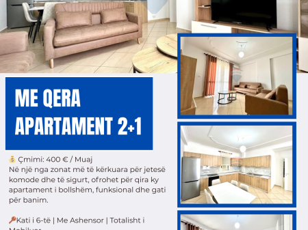 Appartamento 2+1 in affitto, vicino alla Chiesa Ortodossa, Vlore