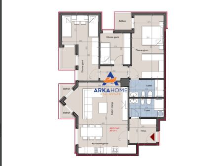 IN VENDITA APPARTAMENTO 3+1+BALCONE "VIA MUHAMET GJOLLESHA, INGEGNERIA DELLE COSTRUZIONI" 377.500 EURO