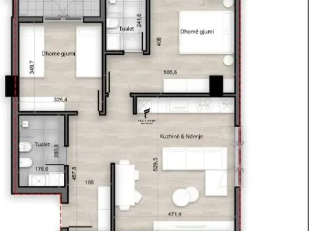 SHITET APARTAMENT 2+1 PORCELAN 155.000 EURO FH-59184