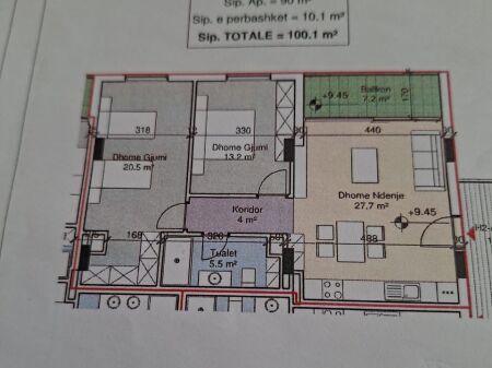 Apartament 2+1+2 ne shitje, Hamallaj