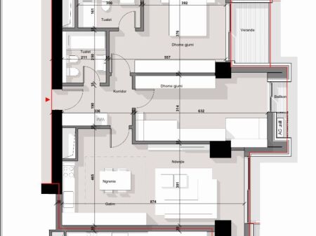 Apartament ne shitje 2+ 1+ 2