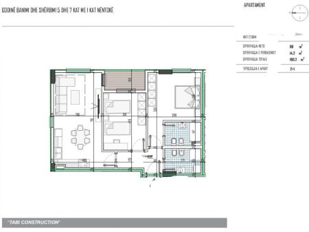 Shitet Apartament 2+1+2 në Paskuqan