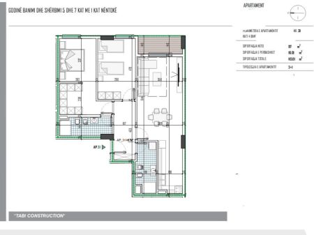 SHITET APARTAMENT 2+1+2 NË PASKUQAN – REZIDENCA TABI CONSTRUCTION