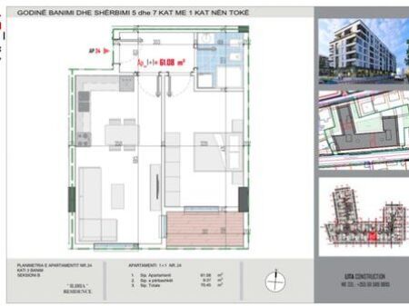 Apartament 1+1 për Shitje te “Iliria Residence”