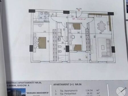 Apartament 2+1+2 per shitje Monark Residence Paskuqan !