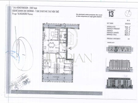 2+1 Apartment for sale on “Aleksandria” Street, Kamëz – with veranda and optimal layout 