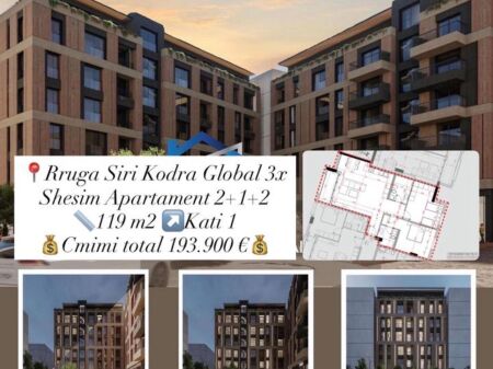 Shesim Apartament 2+1+2 me Çmim Okazion, Rruga Siri Kodra