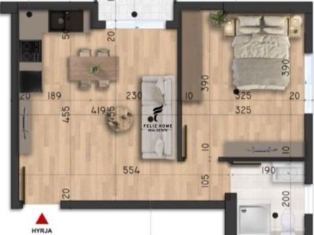 FOR SALE APARTMENT 1+1 DURRES STREET MALI ROBIT 65,000 EURO FH-66138