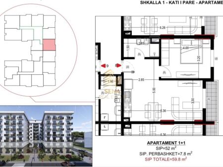 For sale, Apartment 1+1+blk, Golem-Flower Hotel, 71,800 Euro