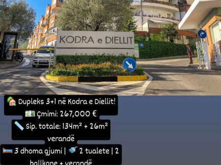 Dubleks(3+1+2+verad)shitje te Kodra DIELLIT 1