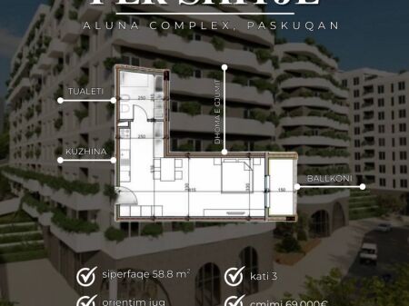 Studio apartment for sale in Paskuqan
