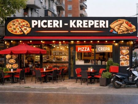 ACTIVE BUSINESS PIZZERIA-CREPERIE FOR SALE IN ASTIR BY THE ROAD NEAR THE ROUNDABOUT