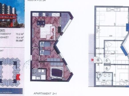 Shitet Apartament 2+1 tek Rezidenca Colonnade, Tiranë!