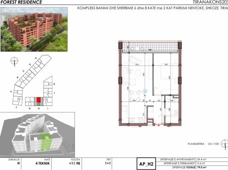 For sale 1+1 Forest Residence Eastern Ring Shkoze Total investment 9,999,999 leke