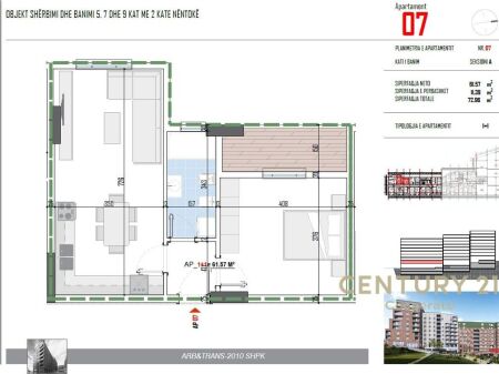 SHESIM APARTAMENT 1+1 PËRBALLË RRUGËS 5 - MAJI & PRANË BULEVARDIT TË RI NË PASKUQAN.