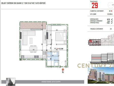 WE SELL APARTMENT 1+1 OPPOSITE 5 - MAY STREET & NEAR THE NEW BOULEVARD IN PASKUQAN.