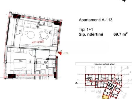 VIA BARDHYL – VENDITA APPARTAMENTO 1+1. 163,800 €