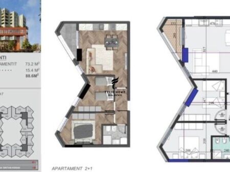 VENDESI APPARTAMENTO 2+1 ZOGU I ZI 165.000 EURO FH-69620