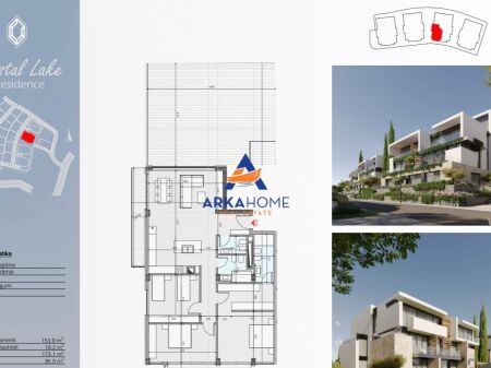 FOR SALE APARTMENT 2+1+VERANDA "CRYSTAL LAKE RESIDENCE, FARKË LAKE" 454,355 EURO