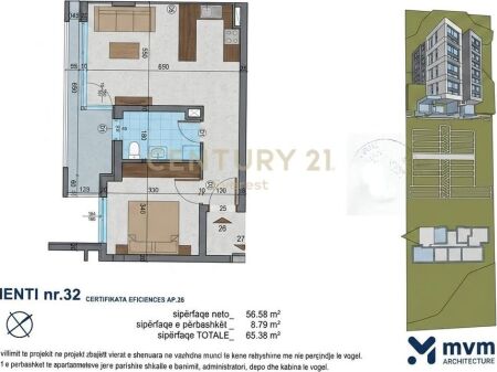ISH FUSHA E AVIACIONIT, SHESIM APARTAMENT 1+1+POST PARKIMI