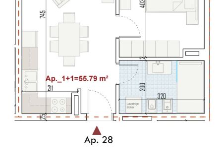 Në shitje – Apartament 1+1 te Ringside Residences