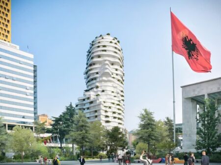 SHITET: 1+1+2wc & Ballkon Gjigand Qender, Tirana's Rock | 574,000€ | 4500€/m2  Ndertim V.2026